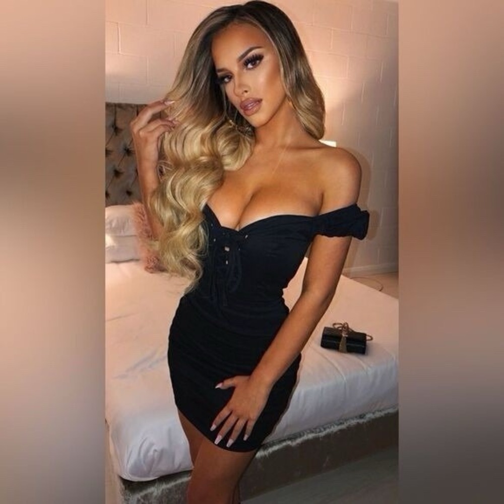 NEW babyboo fashion gabrielle mini dress black Size XL